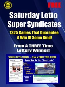 Free Lotto Report for Saturday Lotto Syndicate