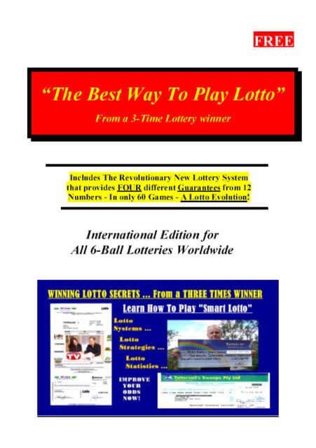 Worlds Best Lotto System - Free Lotto Book