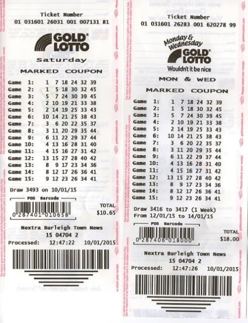 winning gold lotto numbers